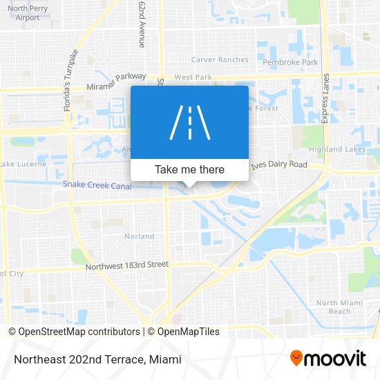 Northeast 202nd Terrace map