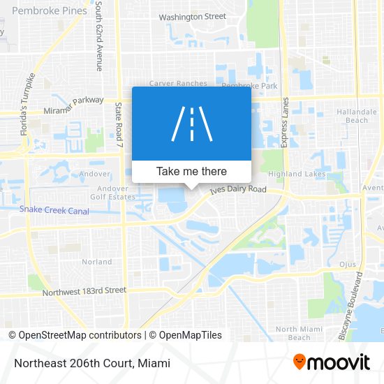 Northeast 206th Court map