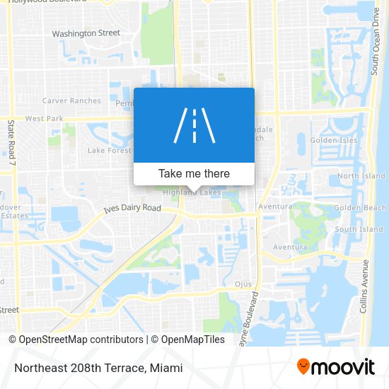 Northeast 208th Terrace map