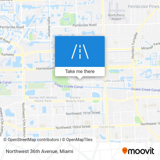 Northwest 36th Avenue map
