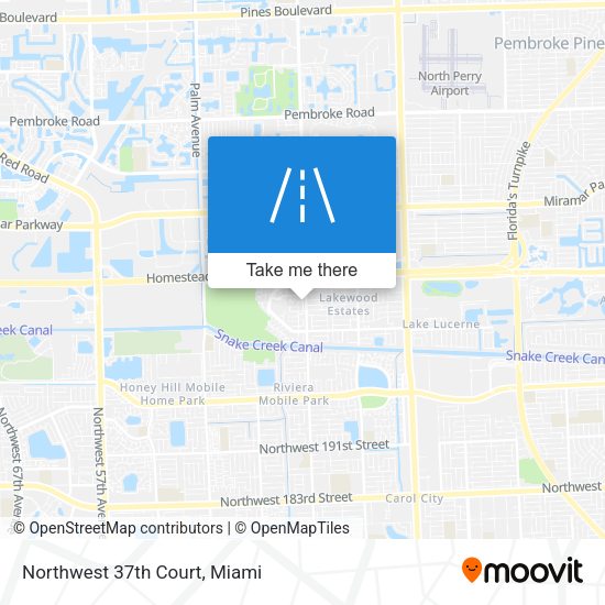 Northwest 37th Court map