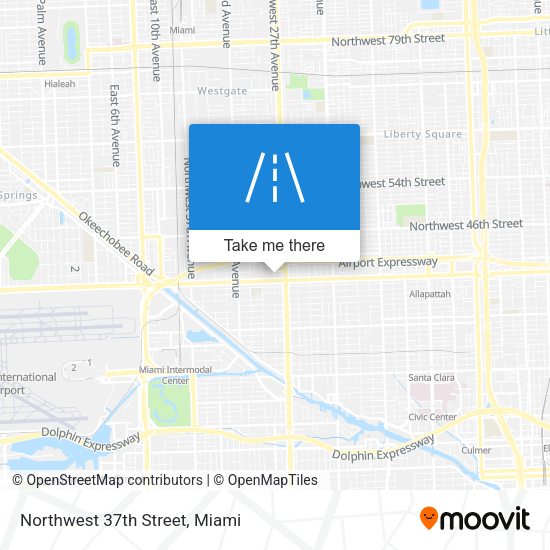Northwest 37th Street map