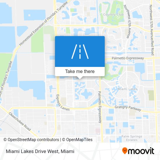 Miami Lakes Drive West map