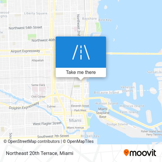 Northeast 20th Terrace map