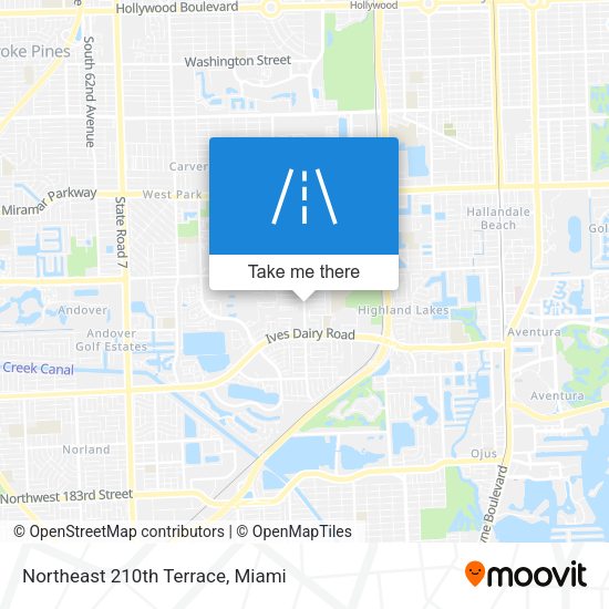 Northeast 210th Terrace map