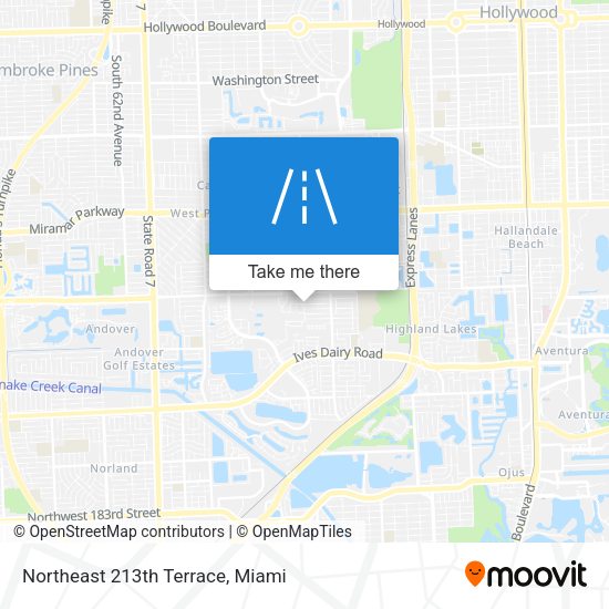 Northeast 213th Terrace map