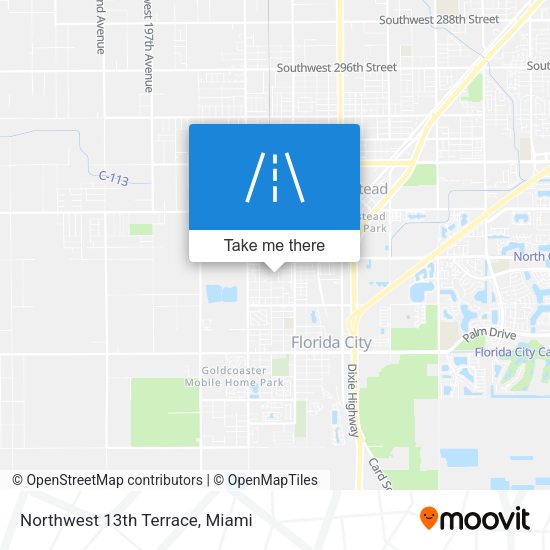 Northwest 13th Terrace map