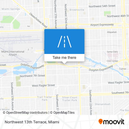 Northwest 13th Terrace map