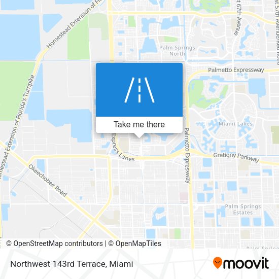 Northwest 143rd Terrace map