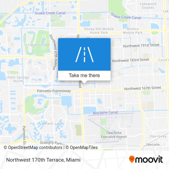 Northwest 170th Terrace map