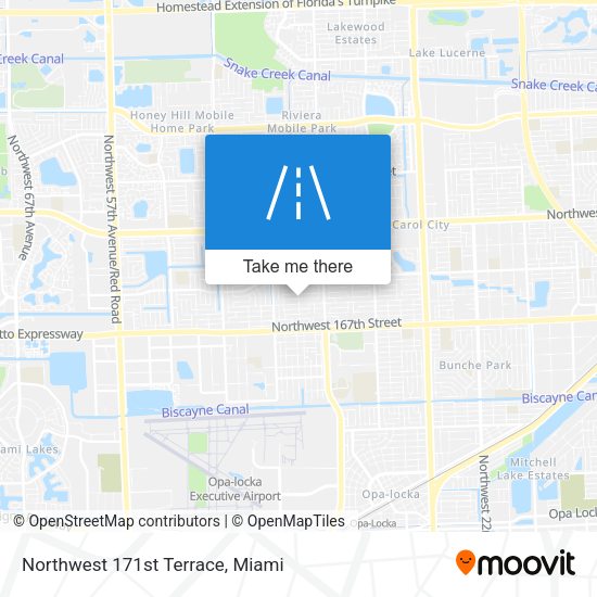 Northwest 171st Terrace map