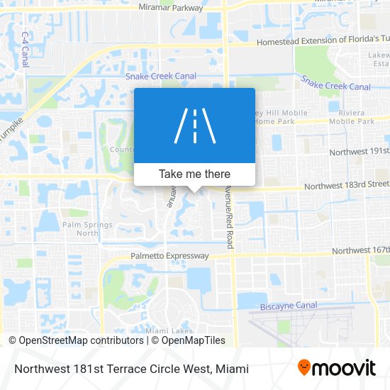 Mapa de Northwest 181st Terrace Circle West