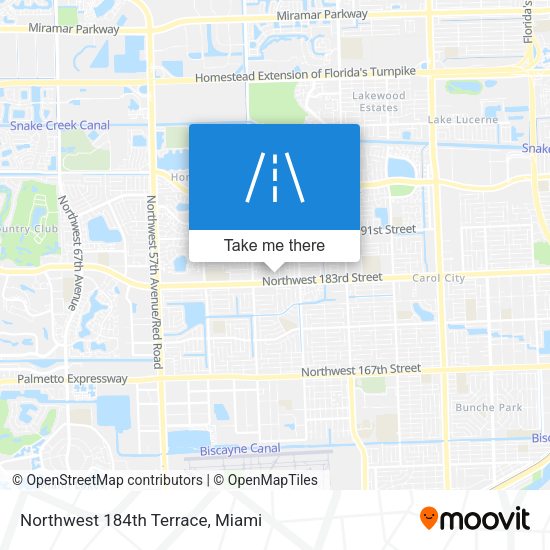Northwest 184th Terrace map