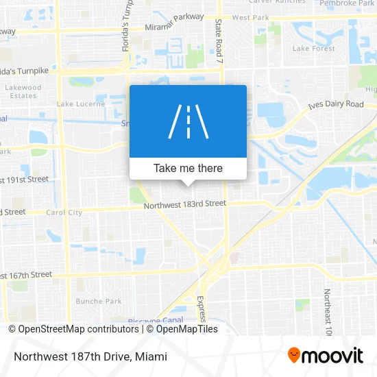Northwest 187th Drive map