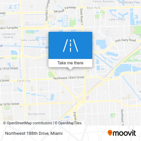 Mapa de Northwest 188th Drive