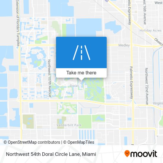 Northwest 54th Doral Circle Lane map