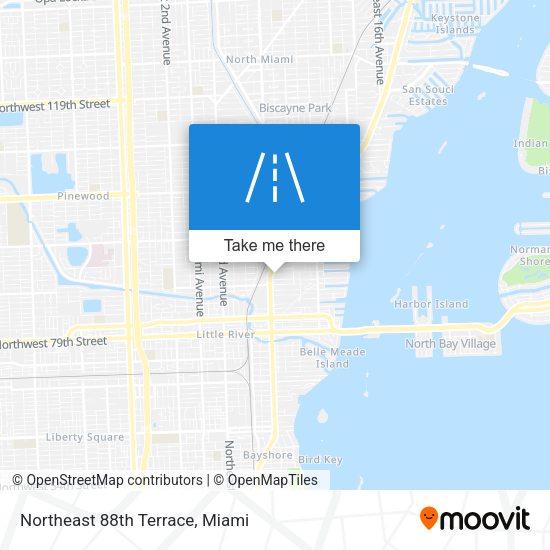 Northeast 88th Terrace map