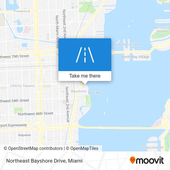 Northeast Bayshore Drive map