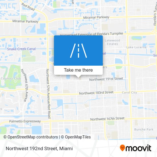 Northwest 192nd Street map