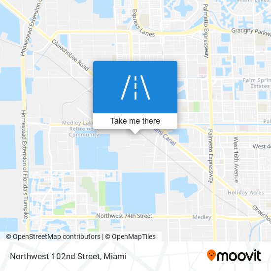 Northwest 102nd Street map