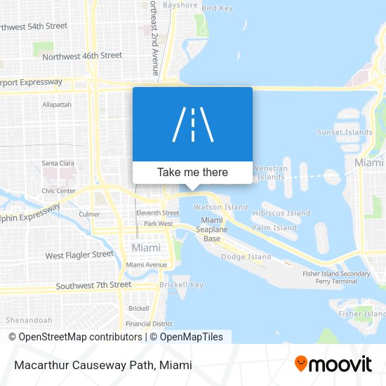Macarthur Causeway Path map