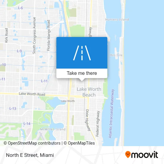 North E Street map