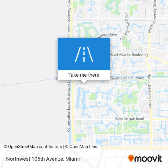 Mapa de Northwest 105th Avenue