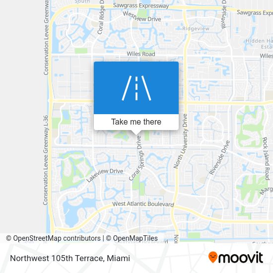 Mapa de Northwest 105th Terrace