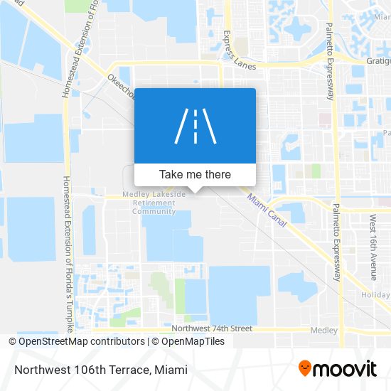 Mapa de Northwest 106th Terrace
