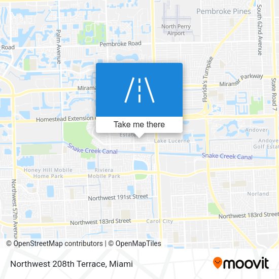 Northwest 208th Terrace map