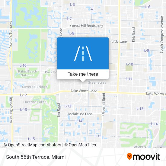 South 56th Terrace map