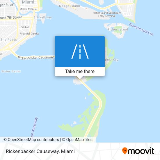 Mapa de Rickenbacker Causeway