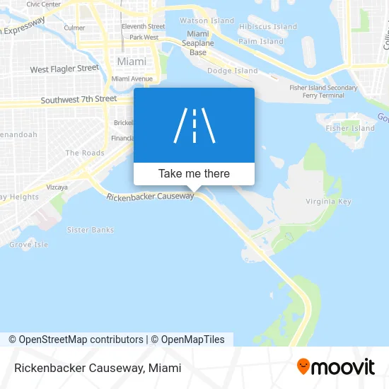 Rickenbacker Causeway map