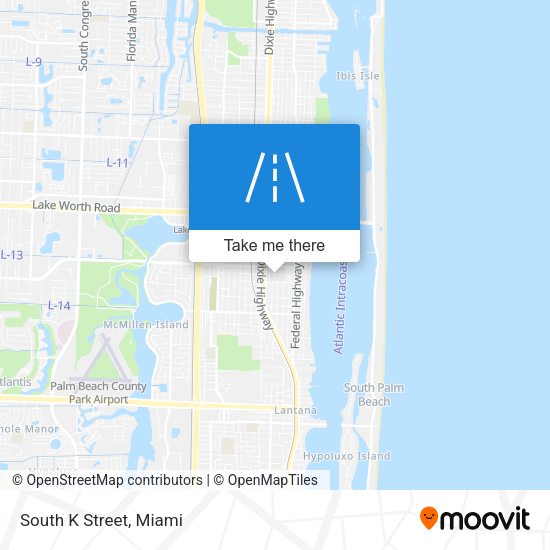 South K Street map