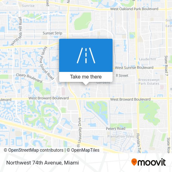 Mapa de Northwest 74th Avenue