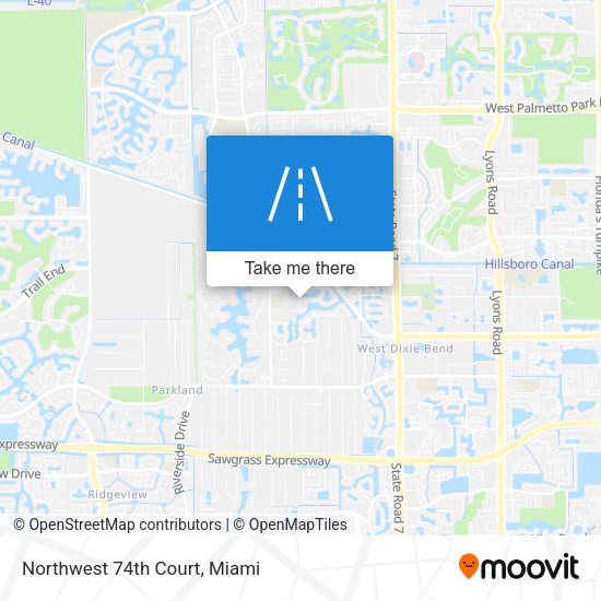 Mapa de Northwest 74th Court