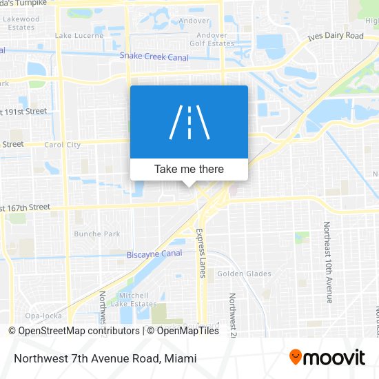 Northwest 7th Avenue Road map