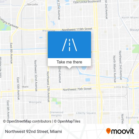 Northwest 92nd Street map