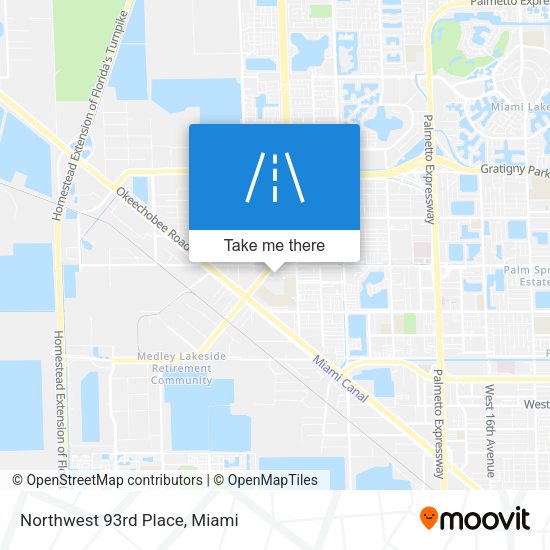 Northwest 93rd Place map
