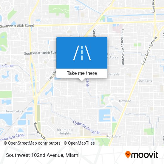 Southwest 102nd Avenue map