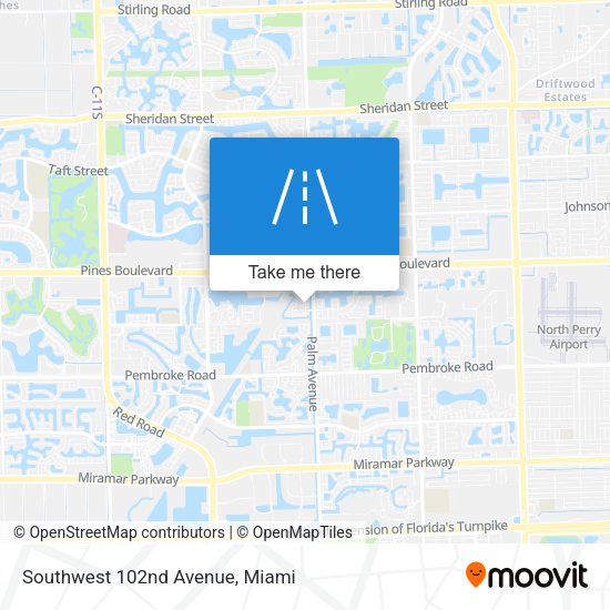 Southwest 102nd Avenue map