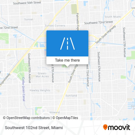 Southwest 102nd Street map