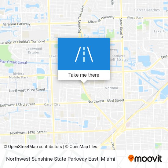 Northwest Sunshine State Parkway East map
