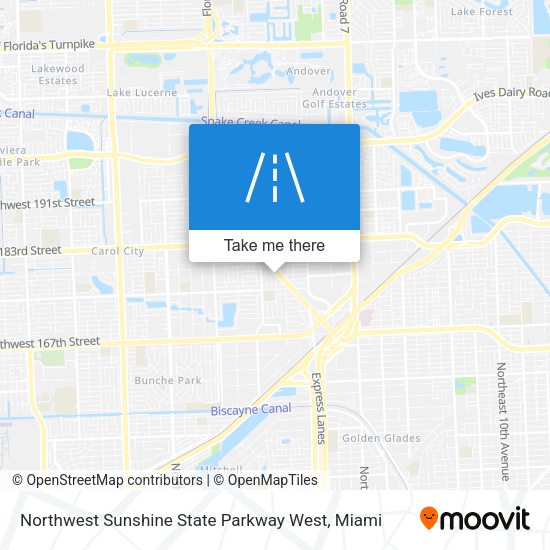 Northwest Sunshine State Parkway West map