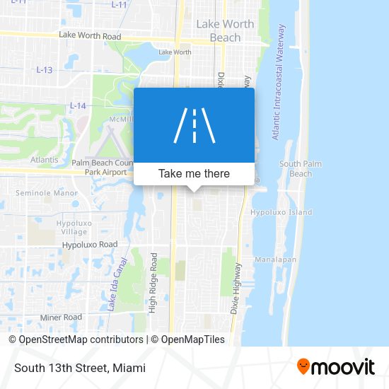 South 13th Street map