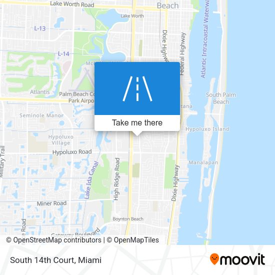 South 14th Court map