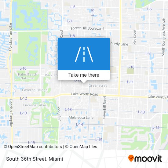 South 36th Street map