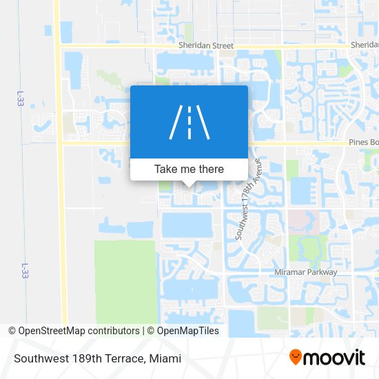 Southwest 189th Terrace map