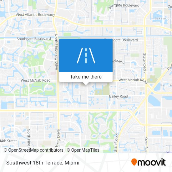 Southwest 18th Terrace map