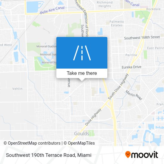 Southwest 190th Terrace Road map